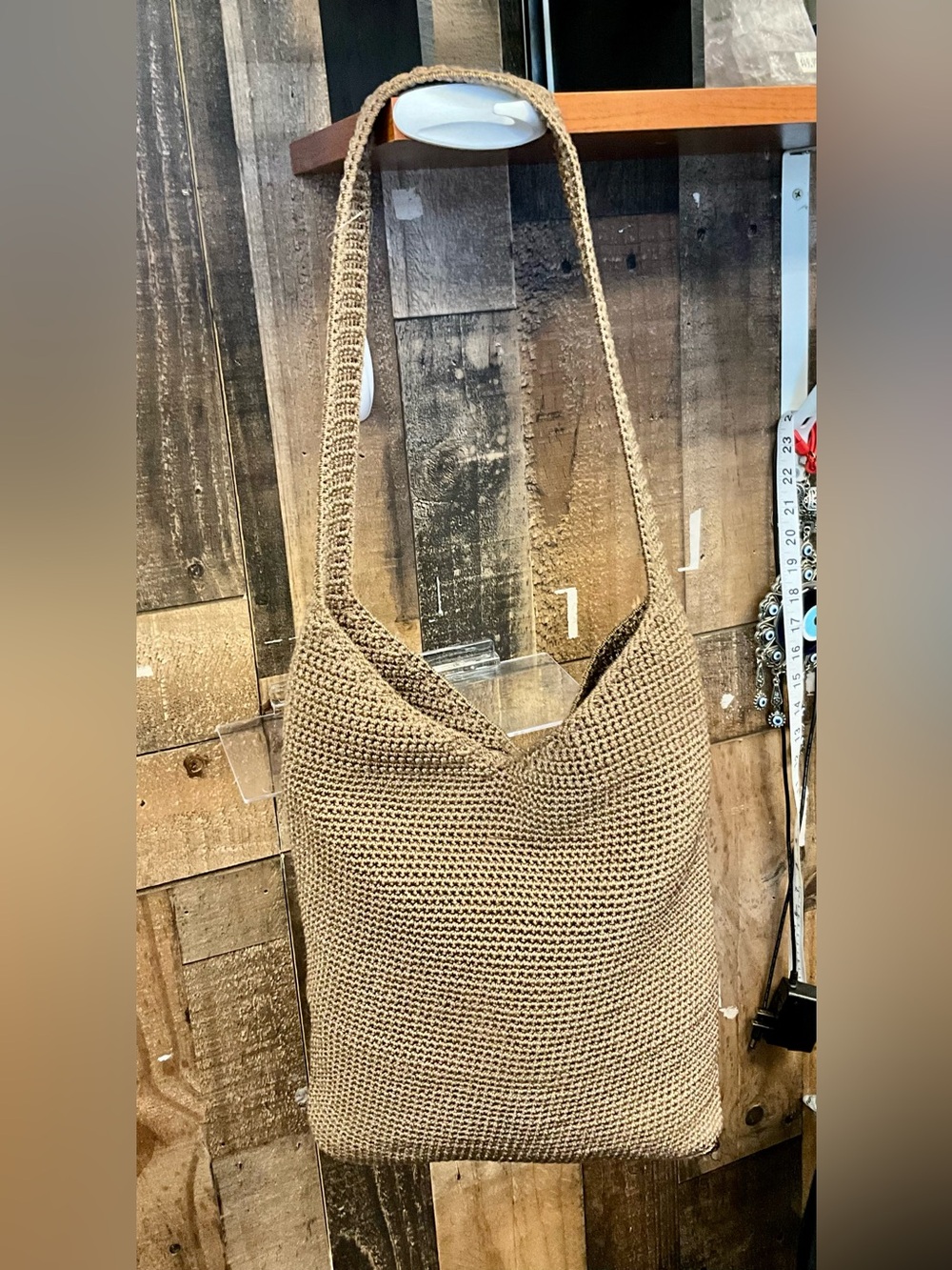 The Sak Crochet Shoulder Bag in Tan